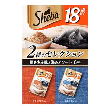 シーバ リッチ 2種のセレクション 鶏ささみ味と海のアソート 18歳以上 6袋入り SRM32