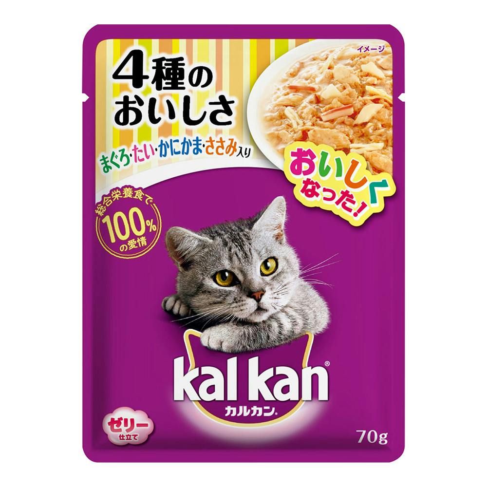 カルカン パウチ 海の幸ミックス まぐろ・白身魚・さけ入り 70g