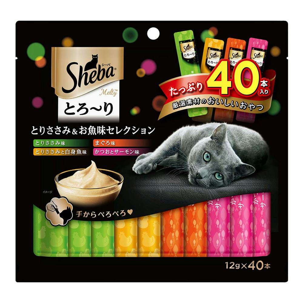 シーバ とろ〜り メルティ とりささみ味＆海の幸グルメセレクション 60本 6袋 Amazon.co.jp: シーバ(Sheba) とろ~りメルティ とりささみ味&海