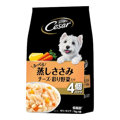 シーザー ふっくら蒸しささみ チーズ・彩り野菜入り 70g×4袋 CPM8