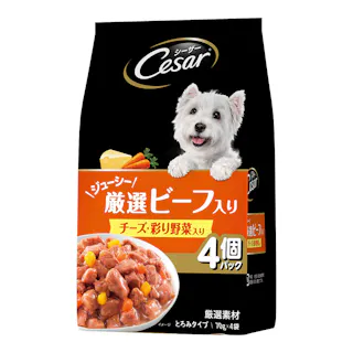 シーザー 厳選ビーフチーズ・彩り野菜入り70g×4袋 CPM10
