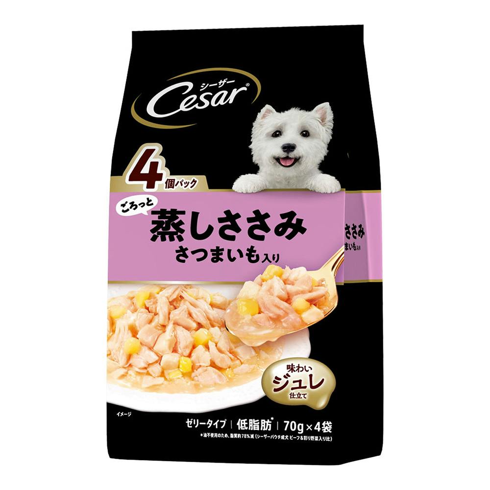 シーザー ごろっと蒸しささみさつまいも入り4袋 CPM15 | ドッグフード