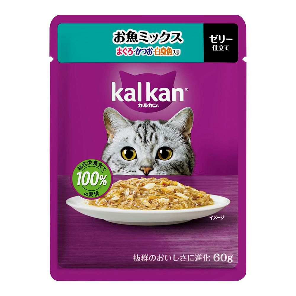 カルカン パウチ お魚ミックス まぐろ・かつお・白身魚入り 60g 猫用ウェットフード(パウチ) カルカン パウチ お魚ミックス まぐろ・かつお・白身魚入り 60g 猫用ウェットフード(パウチ)