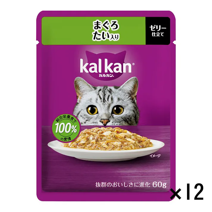 【ケース販売】カルカン パウチ まぐろ たい入り 60g×12個入