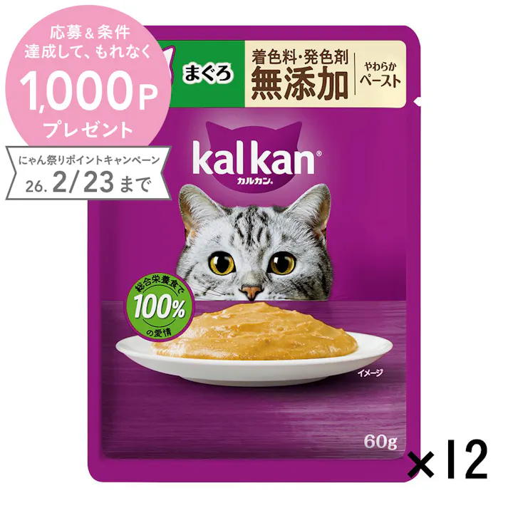 【ケース販売】カルカン パウチ ペースト 11歳から まぐろ 60g×12個入