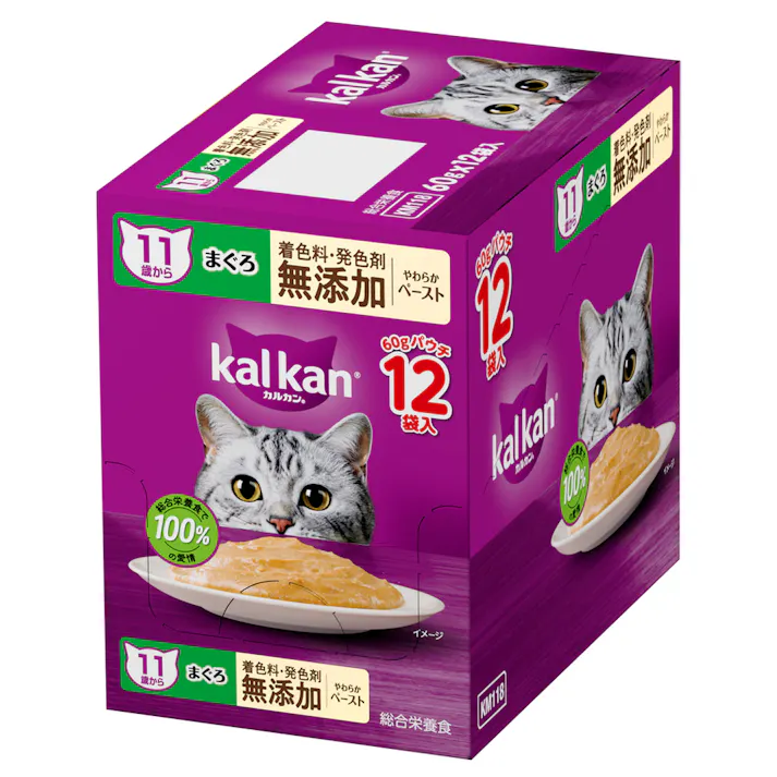 【ケース販売】カルカン パウチ ペースト 11歳から まぐろ 60g×12個入