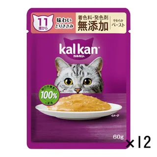【ケース販売】カルカン パウチ ペースト 11歳から ささみ 60g×12個入