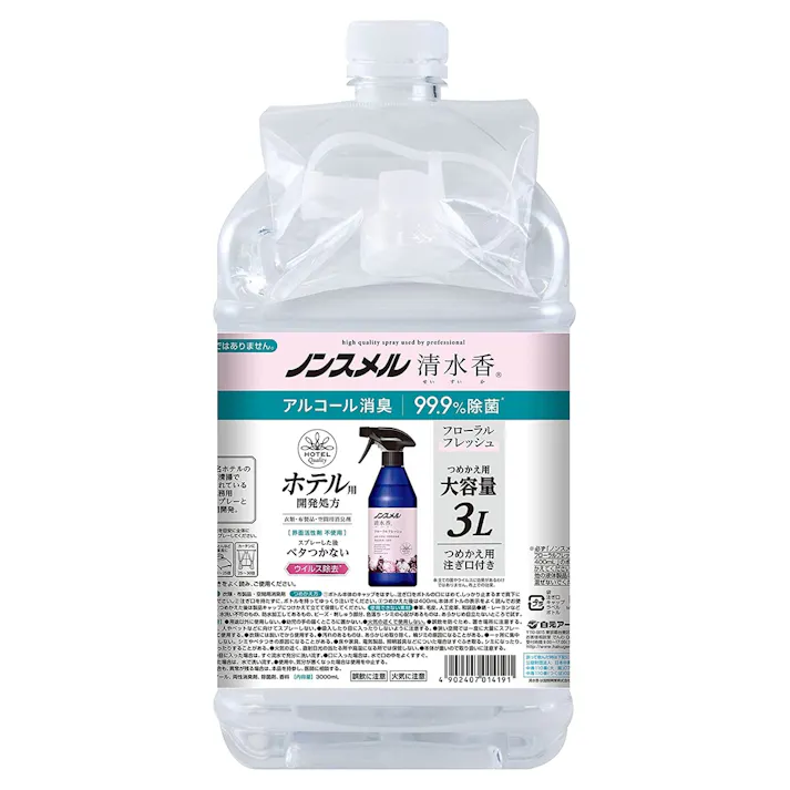 白元アース ノンスメル清水香 フローラルフレッシュの香り 詰替 大容量 3L