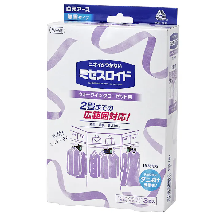 白元アース ミセスロイド ウォークインクローゼット用 1年防虫 限定デザイン 3個 (販売終了)