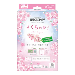 白元アース ミセスロイド 1年防虫 クローゼット・洋服ダンス用 さくらの香り 3個入