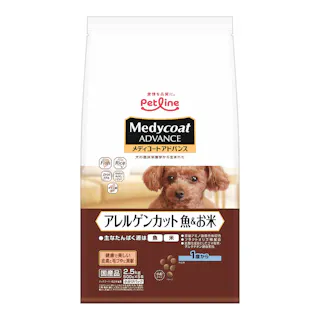 ペットライン メディコートアドバンス アレルゲンカット 魚&お米 1歳から 500g×5袋
