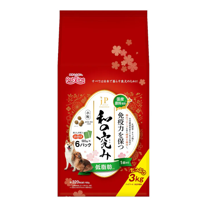 ペットライン JPスタイル 和の究み 小粒 低脂肪 1歳から 500g×6パック