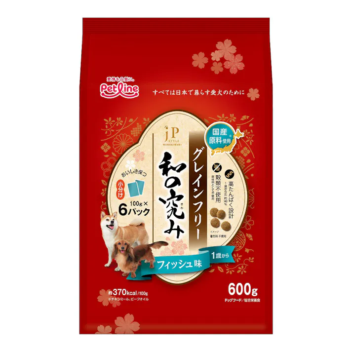 ペットライン JPスタイル 和の究み 小粒 1歳から グレインフリー フィッシュ味 100g×6パック