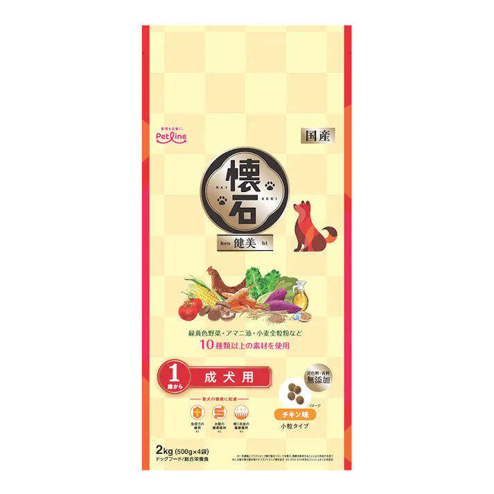 懐石 健美 1歳から 成犬用 小粒 チキン味 2kg