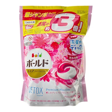 P＆G ボールド ジェルボール 3D 癒しのプレミアムブロッサムの香り つめかえ用 超ジャンボ 46個(販売終了)