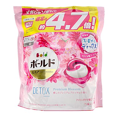 P＆G ボールド ジェルボール3D 癒しのプレミアムブロッサムの香り つめかえ用 メガジャンボ 75個(販売終了)