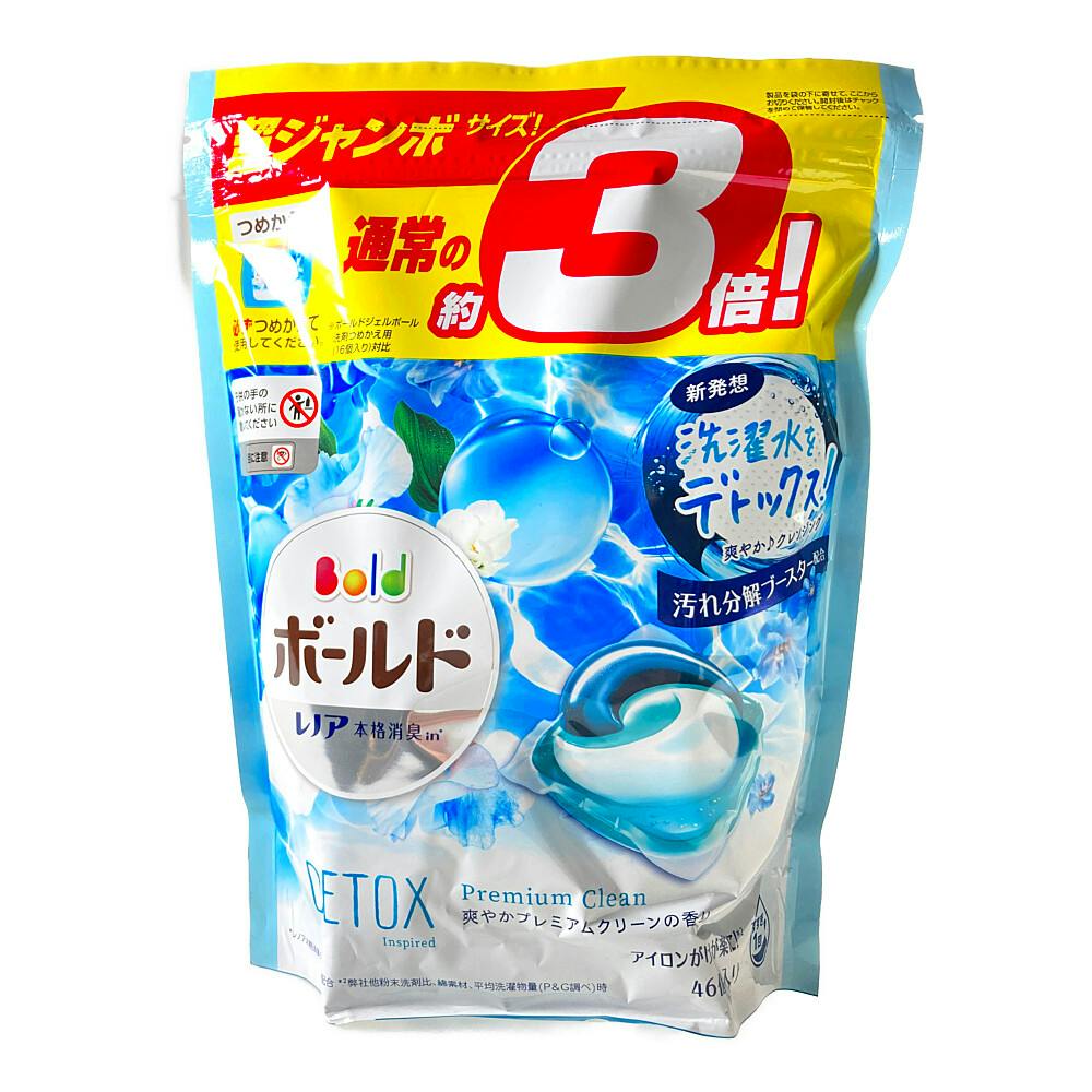 P＆G ボールド ジェルボール 3D 爽やかプレミアムクリーンの香り つめかえ用 超ジャンボ 46個(販売終了)