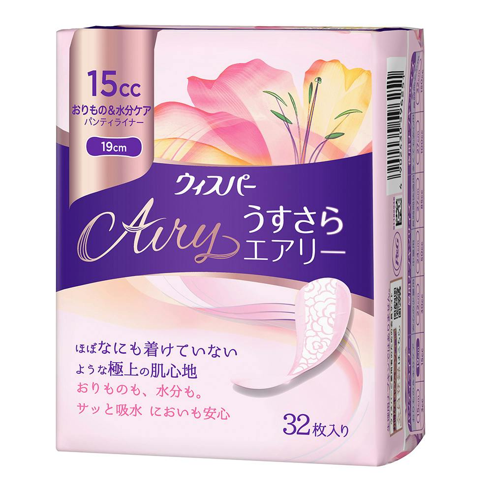 P＆G ウィスパー うすさらエアリー おりもの＆水分ケア 15cc 32枚(販売