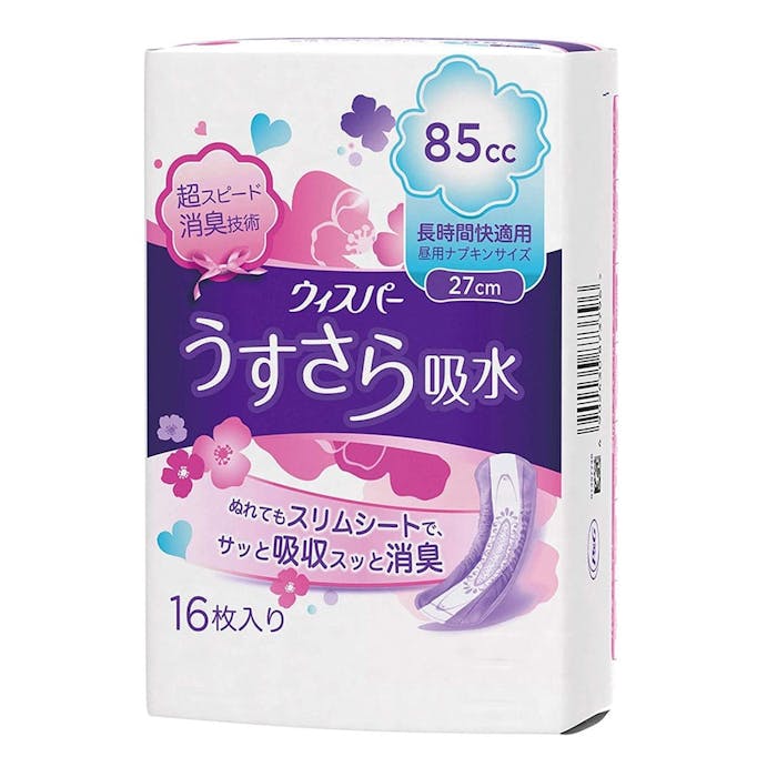 P＆G ウィスパー うすさら吸水 長時間快適用 85cc 16枚(販売終了)