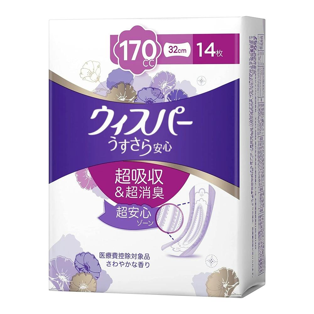 M4_P＆G ウィスパー うすさら安心 長時間・夜でも安心用 170cc 14枚