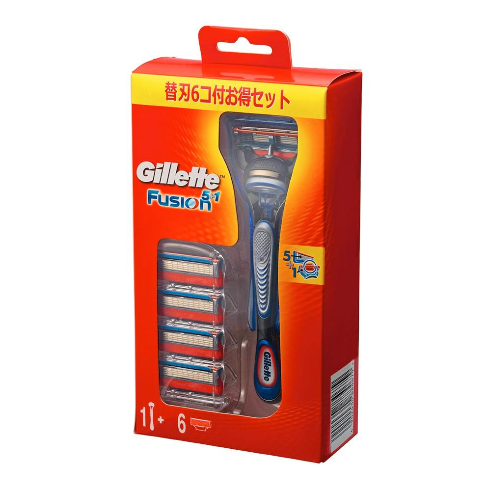 P＆G ジレット フュージョン5+1 マニュアル ホルダー 替刃6個付(販売