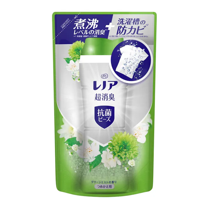 レノア超消臭抗菌ビーズ グリーンミストの香り 詰替 430ml(販売終了)