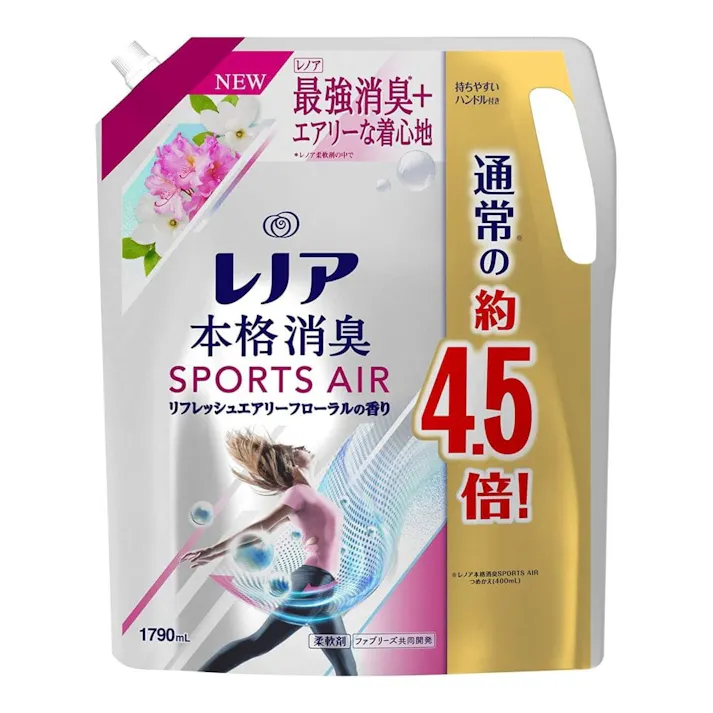 レノア本格消臭 SPORTS AIR リフレッシュエアリーフローラルの香り 詰替 ウルトラジャンボ 1790ml(販売終了)
