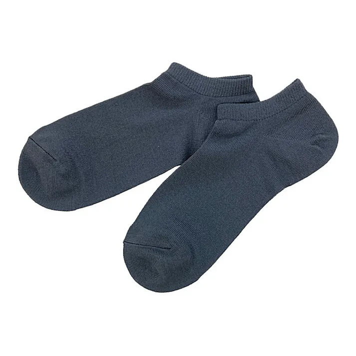 紳士 吸水爽感 スニーカー チャコール 25cm-27cm 2足組