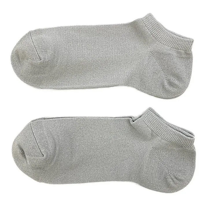 紳士 吸水爽感 スニーカー グレー 25cm-27cm 2足組