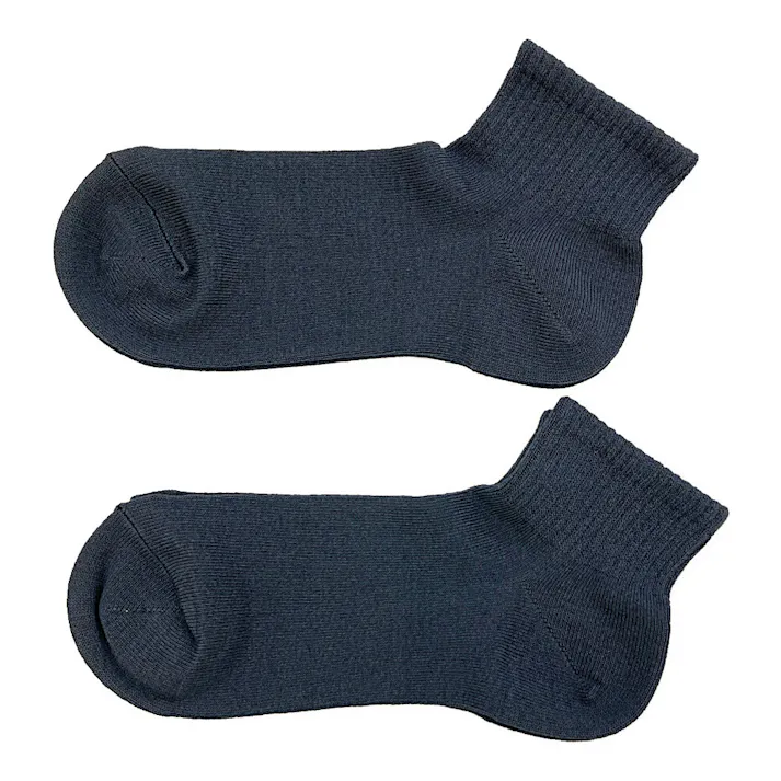 紳士 吸水爽感 ショート チャコール 25cm-27cm 2足組