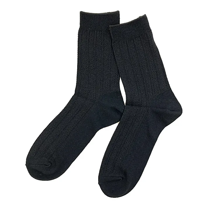 紳士 吸水爽感 ハーフ クロ 25cm-27cm 2足組