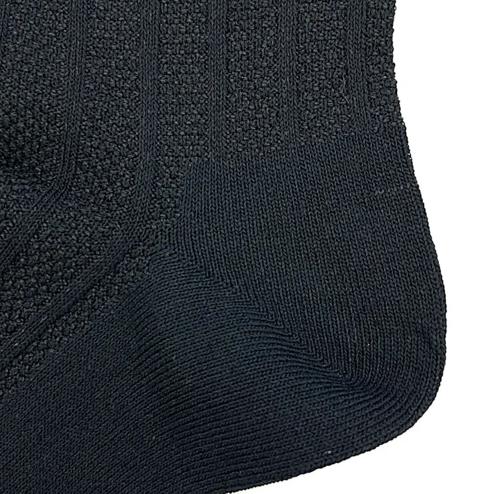 紳士 吸水爽感 ハーフ クロ 25cm-27cm 2足組