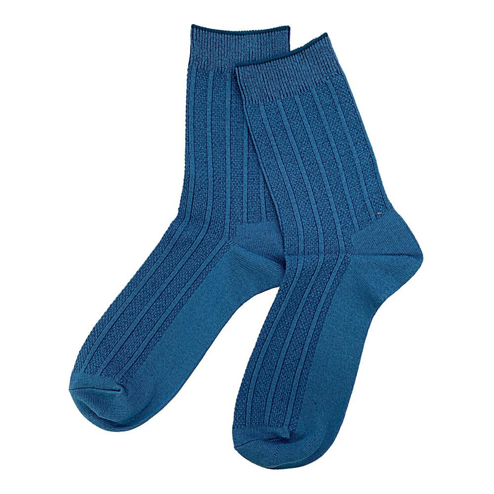 紳士 吸水爽感 ハーフ アオ 25cm-27cm 2足組