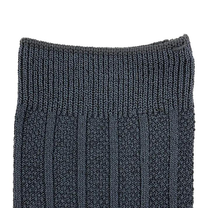 紳士 吸水爽感 ハーフ チャコール 25cm-27cm 2足組