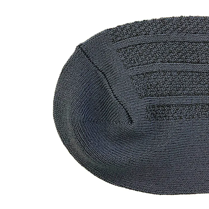 紳士 吸水爽感 ハーフ チャコール 25cm-27cm 2足組