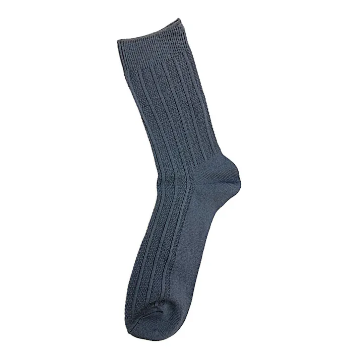 紳士 吸水爽感 ハーフ チャコール 25cm-27cm 2足組
