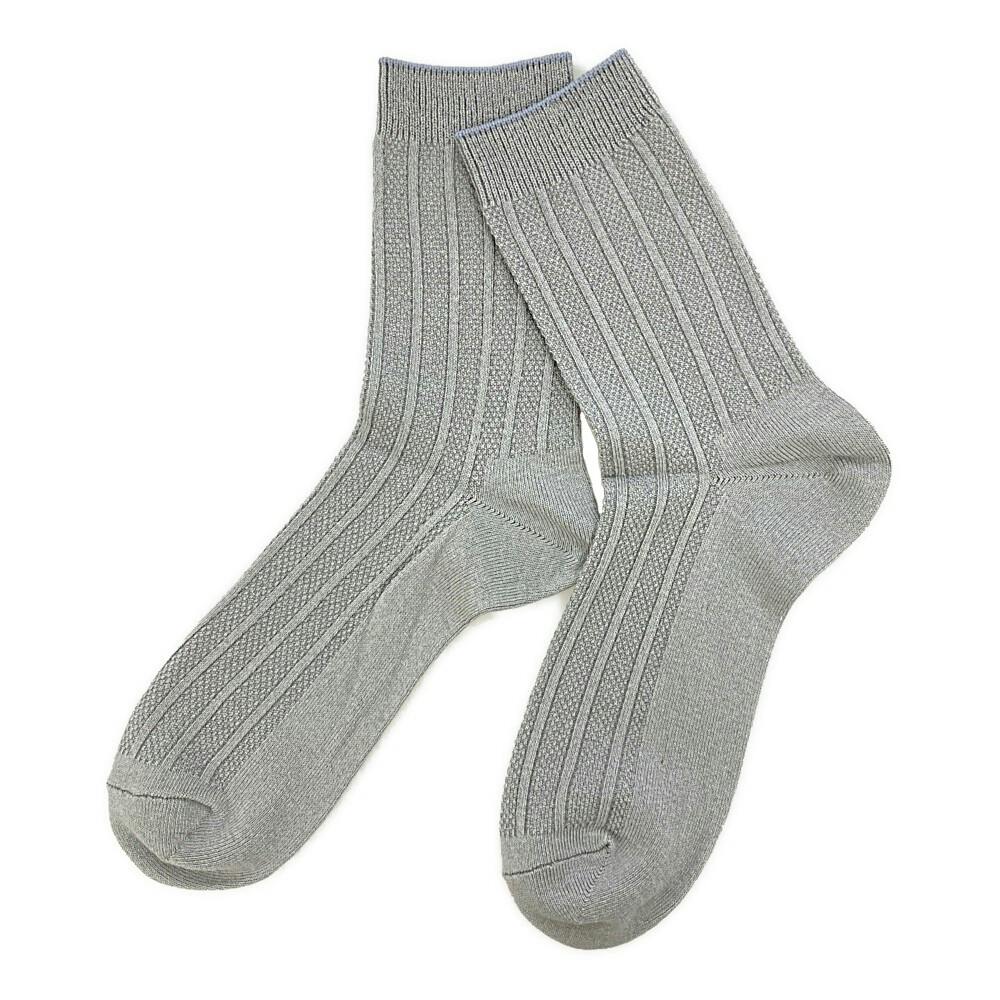 紳士 吸水爽感 ハーフ グレー 25cm-27cm 2足組