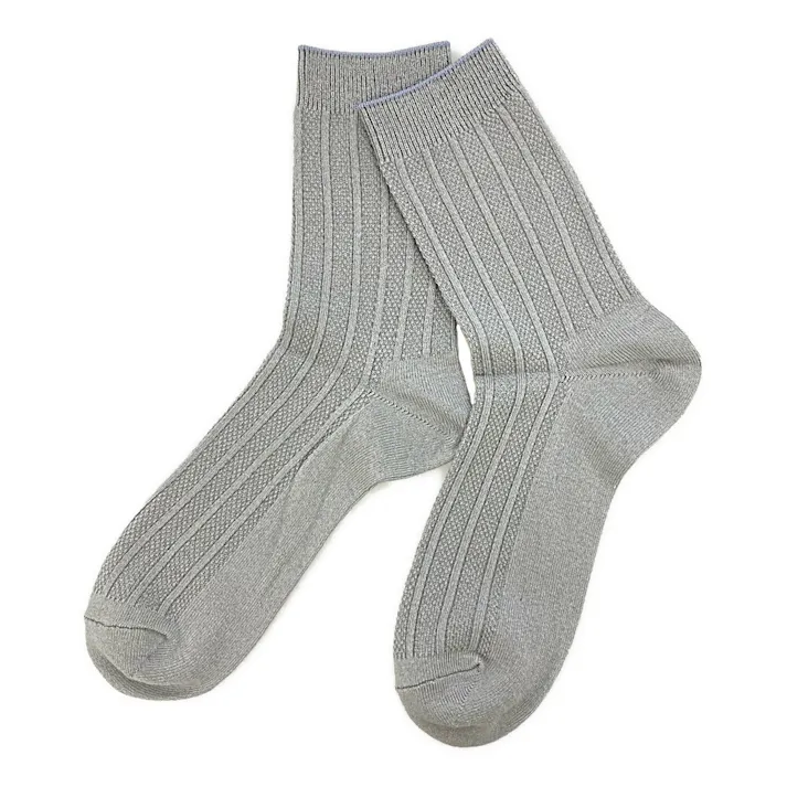 紳士 吸水爽感 ハーフ グレー 25cm-27cm 2足組