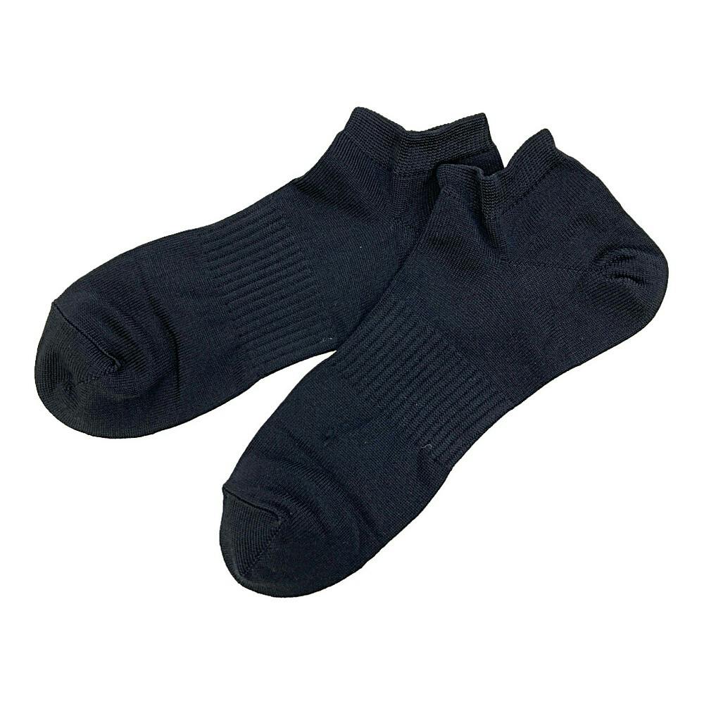 紳士 吸湿爽感 スニーカー クロ 25cm-27cm 2足組