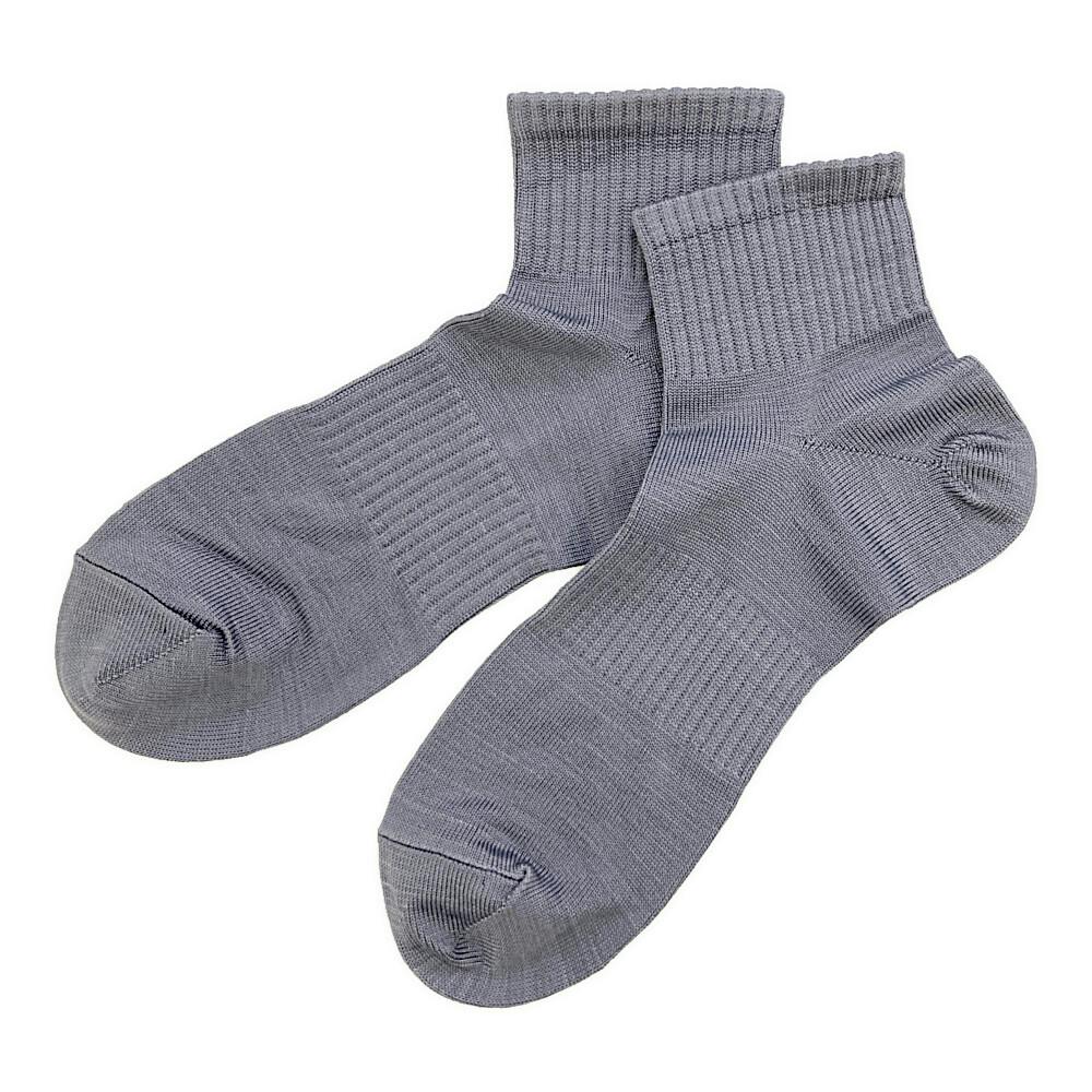 紳士 吸湿爽感 ショート グレー 25cm-27cm 2足組