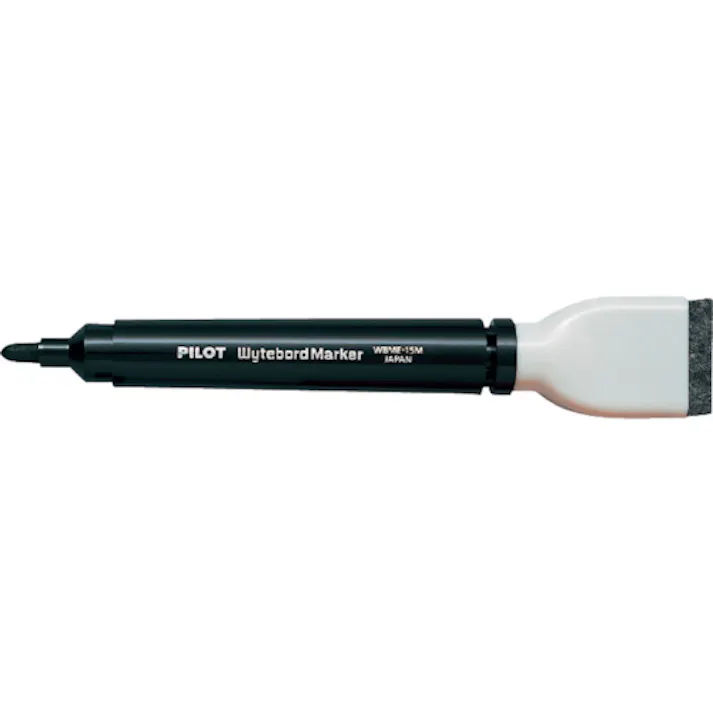 【CAINZ-DASH】パイロットコーポレーション ホワイトボードマーカー 中字(マグネット・イレーザー付き) ブラック WBME-15M-B【別送品】