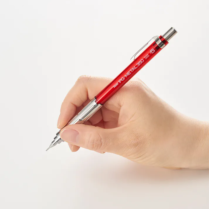 ぺんてる PGメタルシャープペンシル 0.5 クリアレッド