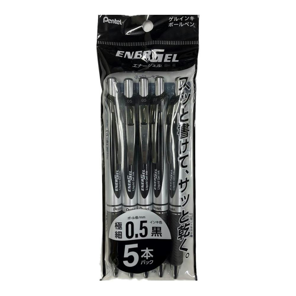 【美品】エナジーマーカー パラレル E-49 金 ぺんてる エナージェルシルバー 黒 0.5mm 5本入り | 文房具