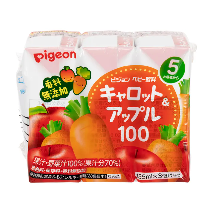 ピジョン 紙パック飲料 キャロット&アップル100 125ml×3個パック(販売終了)