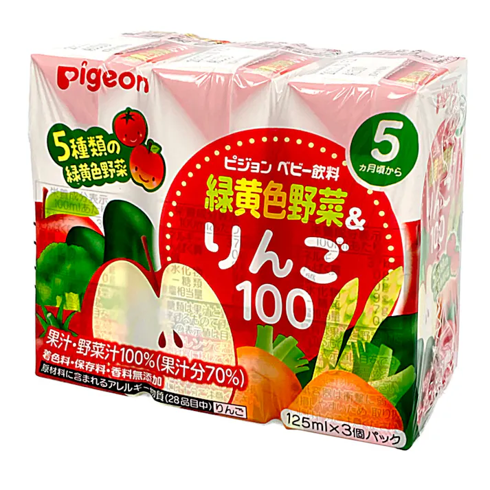 ピジョン 紙パック飲料 緑黄色野菜&りんご100 125ml×3個パック