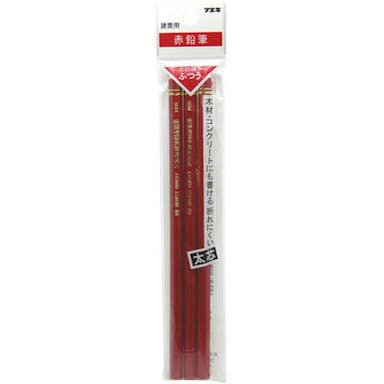 フエキ 建築用鉛筆 ふつう 赤 KER-3 3本入
