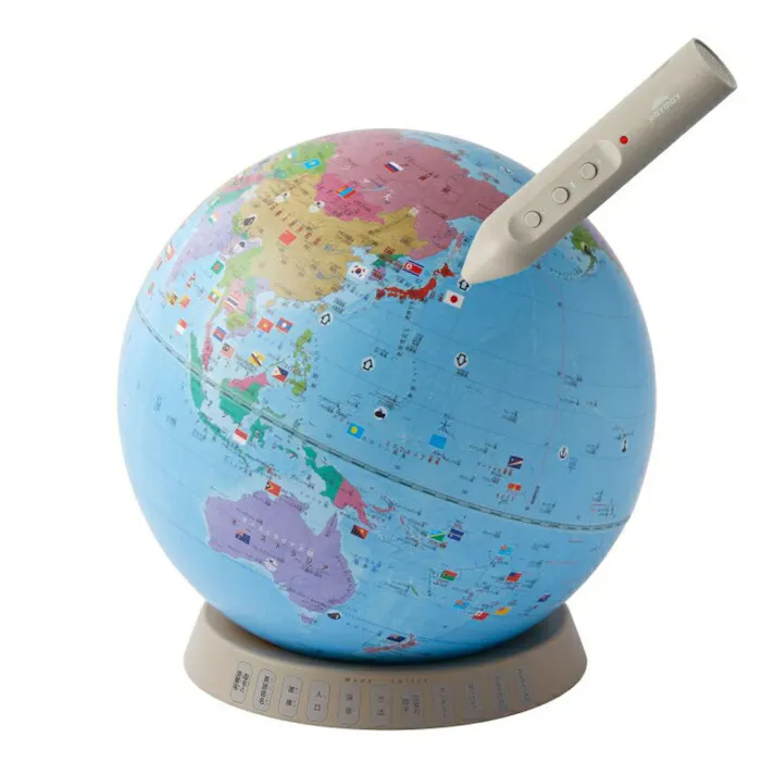 しゃべる国旗付き地球儀&カルタ タッチミー 球径20cm OYV1138