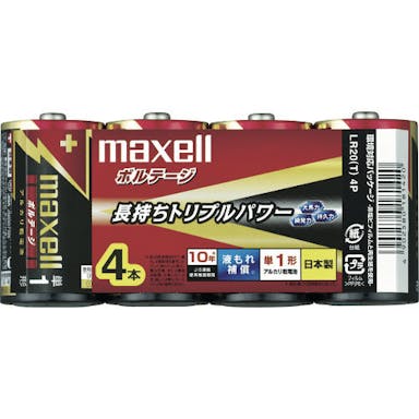 【CAINZ-DASH】マクセル アルカリ乾電池　単１（４個入りパック） LR20(T)4P【別送品】