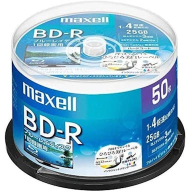 マクセル 録画用ブルーレイディスク BD-R ひろびろ美白レーベルディスク(1～4倍速記録対応)1回