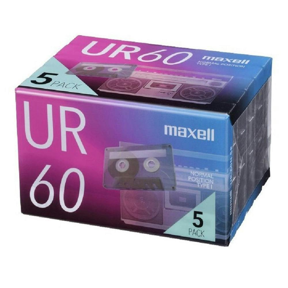 マクセル UR60 録音用カセットテープ 60分 5巻 UR-60N5P | 記録 